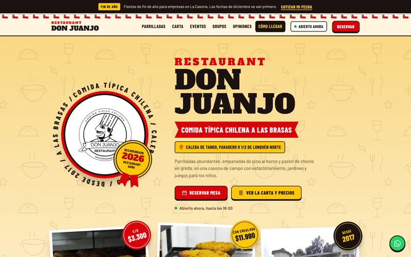 Portada de la página de Restaurant Don Juanjo